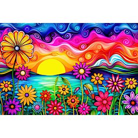 Sunset Flowers 7001 Wallpaper Wall Mural