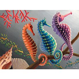 Three Seahorses JZW Wallpaper Wall Mural