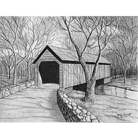 Sleepy Hollow Covered Bridge Charcoal