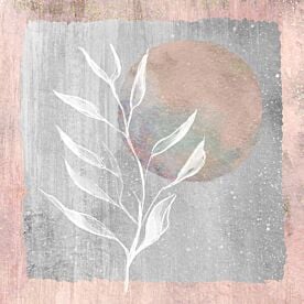 Floral Abstract Rose and Gray II