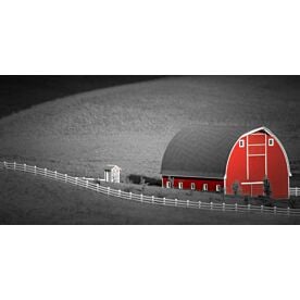 Red Barn and Fence – Schwartz Wallpaper Wall Mural