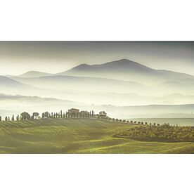 Farm in the Misty Hills Wallpaper Wall Mural