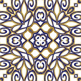 Haase Gold Blue Vintage Tile II Wallpaper Wall Mural