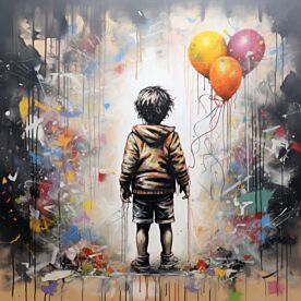 Graffiti Express Child Balloon Wallpaper Wall Mural