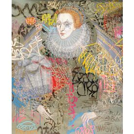 Elizabeth I Graffiti Wallpaper Wall Mural