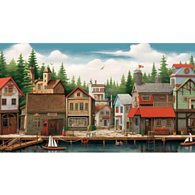 Happy Village 13 Wallpaper Wall Mural