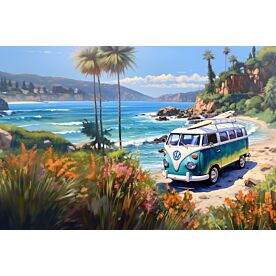 Blue Cove Van Life D Wallpaper Wall Mural