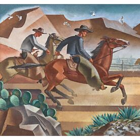 Western Skies Cowboys Wallpaper Wall Mural