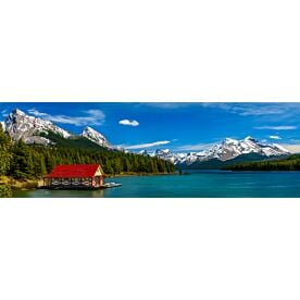 Maligne Lake Boathouse 7670 Wallpaper Wall Mural