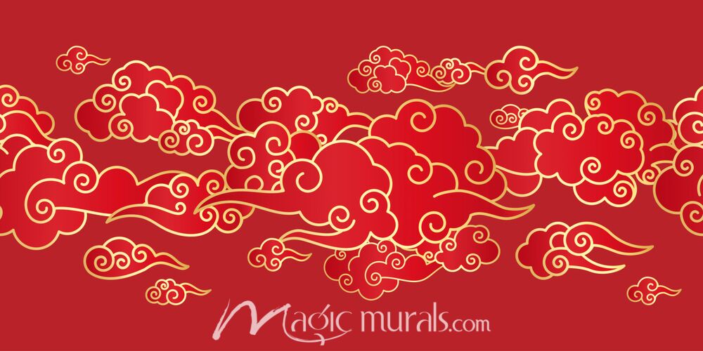 Asian Seamless Cloud Pattern 0803 Wallpaper Wall Mural