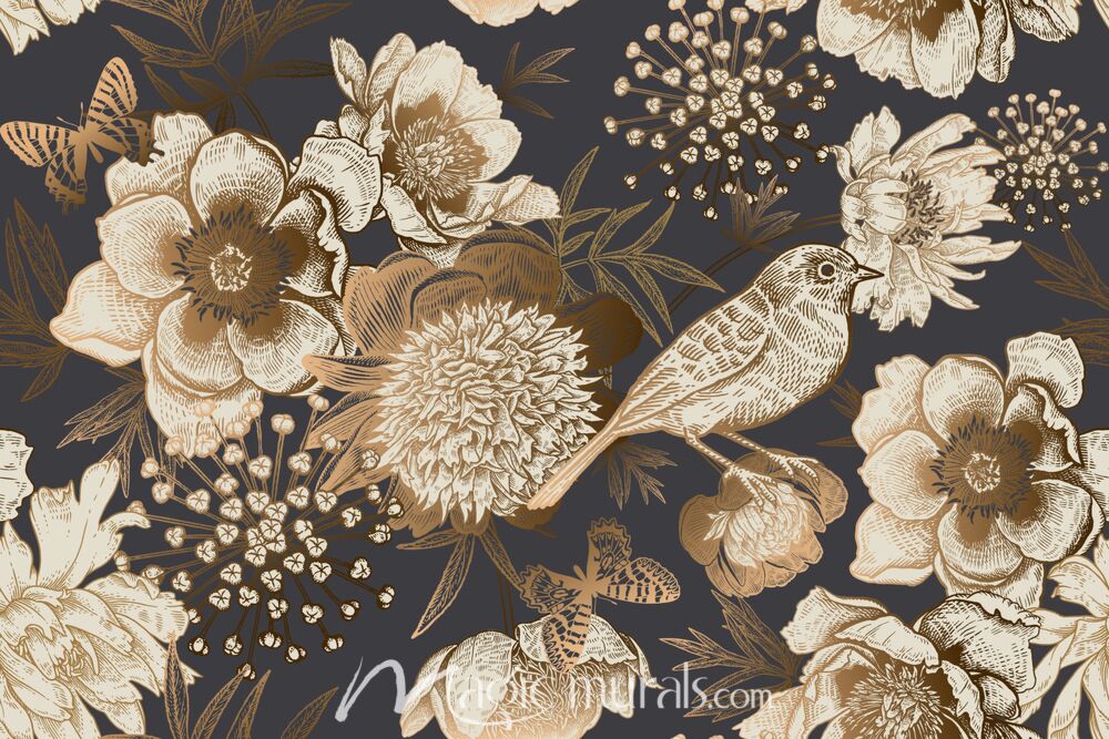 Peonies Pattern 6085 Wallpaper Wall Mural