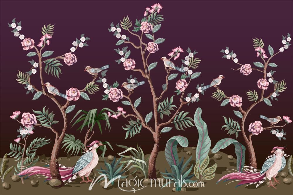 Birds and Peonies 3311 Wallpaper Wall Mural