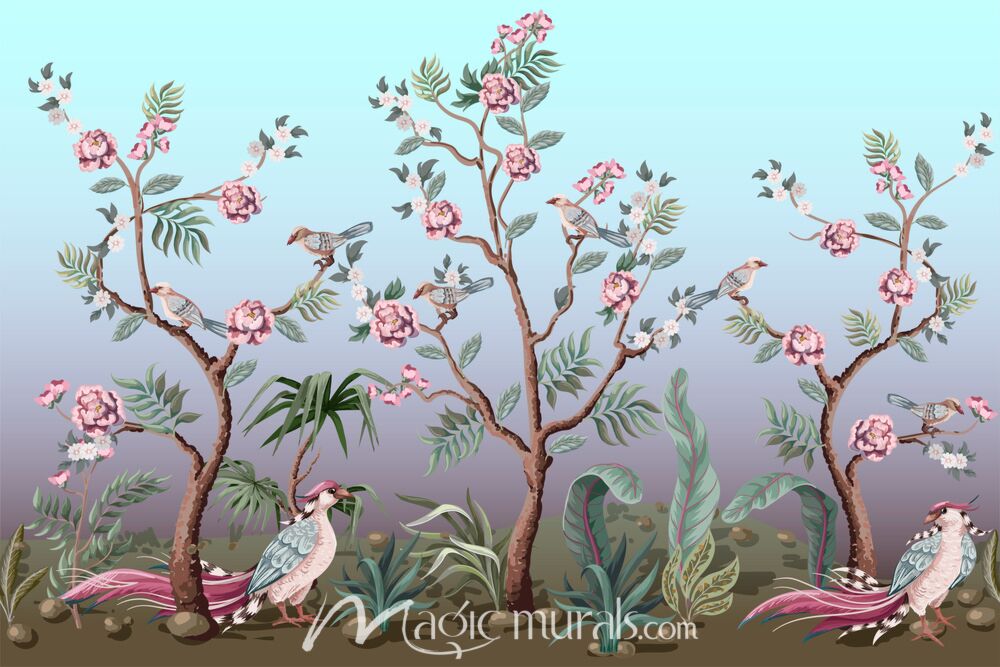 Birds and Peonies 4900 Wallpaper Wall Mural