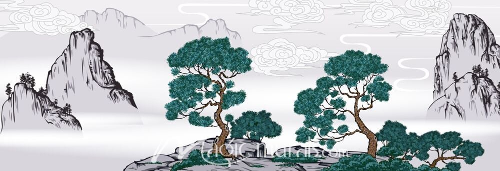 Chinese Landscape 1650 Wallpaper Wall Mural