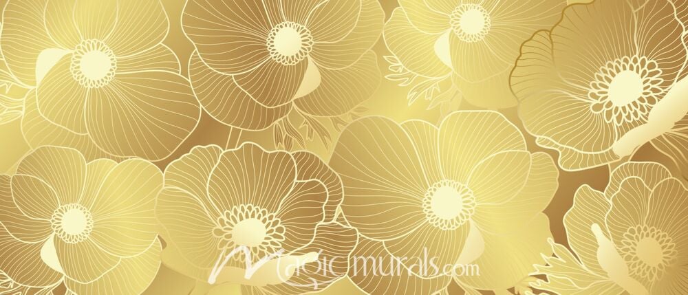 Golden Anemone Flower Botanical 4610 Wallpaper Wall Mural