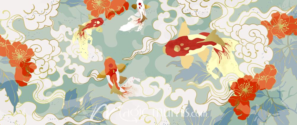 Colorful Abstract Koi 9953 Wallpaper Wall Mural