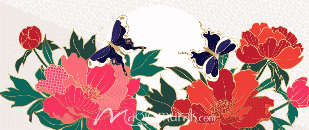 Butterflies and Flowers 4212 Wallpaper Wall Mural