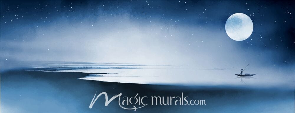 Night Landscape Ink Wash Painting 4659 Wallpaper Wall Mural