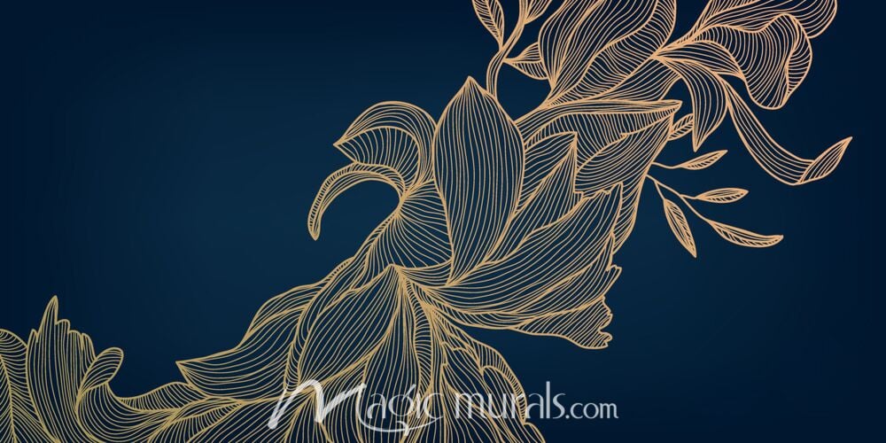 Art Deco Style Botanical Leaves 9215 Wallpaper Wall Mural