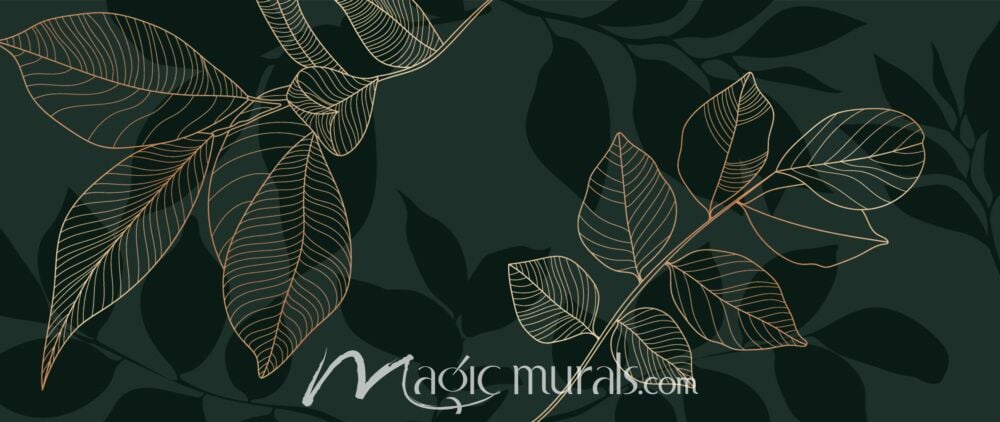 Abstract Botanical Leave Line Art 6071 Wallpaper Wall Mural