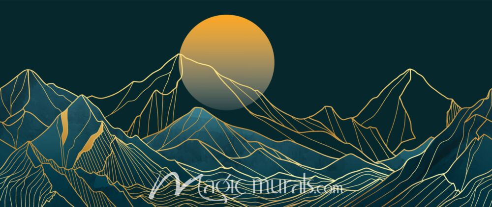 Abstract Mountain Line Art 8060 Wallpaper Wall Mural