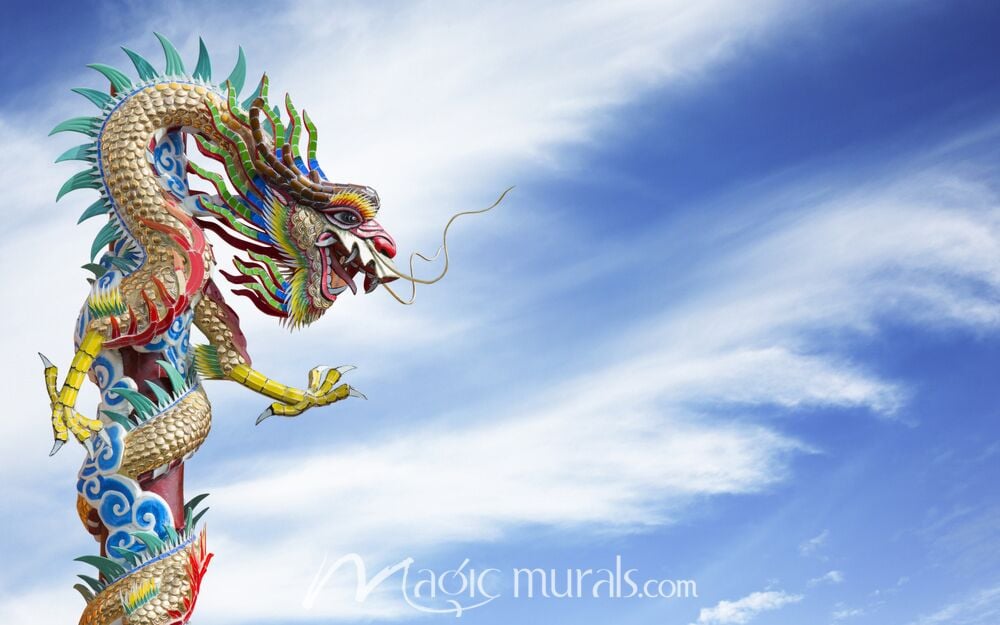 Chinese Dragon in Thailand Wallpaper Wall Mural