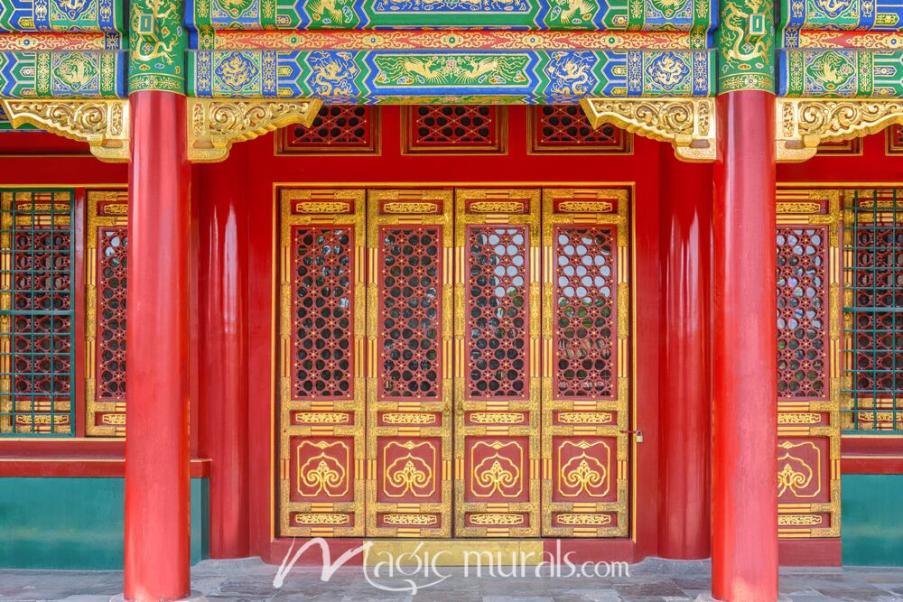 Chinese Gateway Doors in Beijing Wallpaper Wall Mural