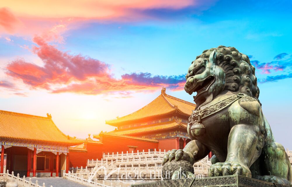 Forbidden City with Bronze Lion 4374 Wallpaper Wall Mural