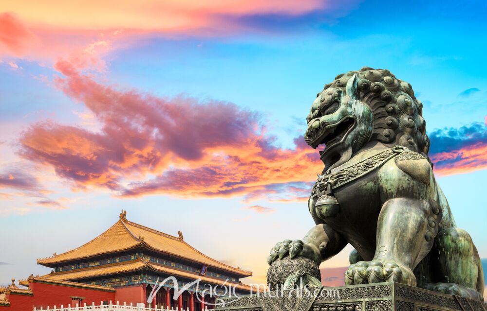 Forbidden City with Bronze Lion 8498 Wallpaper Wall Mural