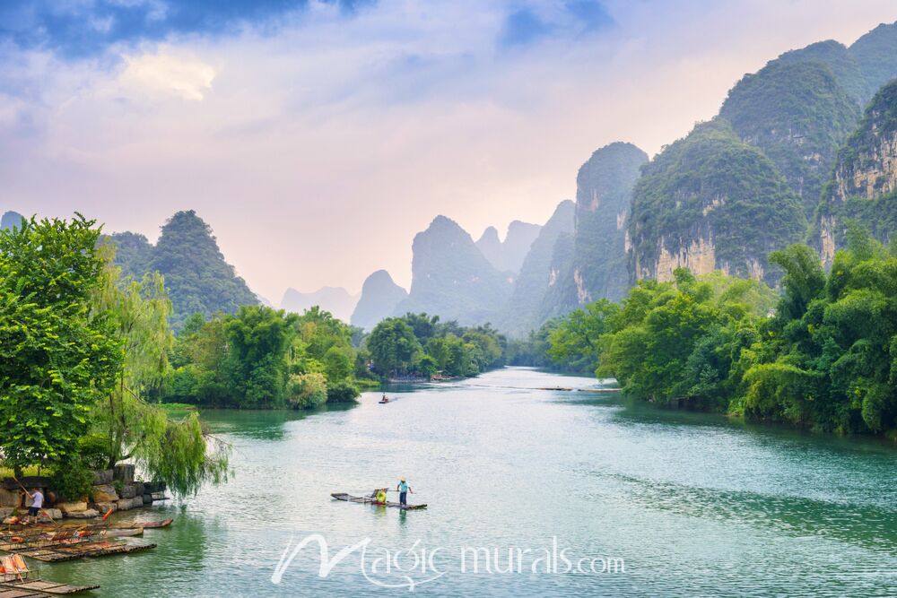 Karst Mountains and Li River Guilin Wallpaper Wall Mural