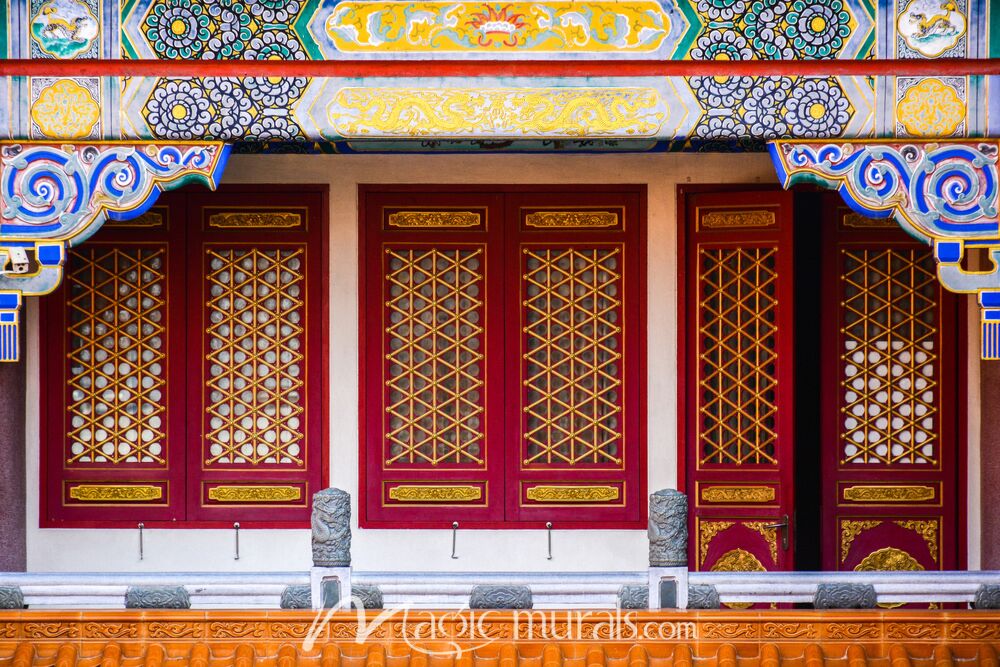 Traditional Chinese Door and Windows Wallpaper Wall Mural