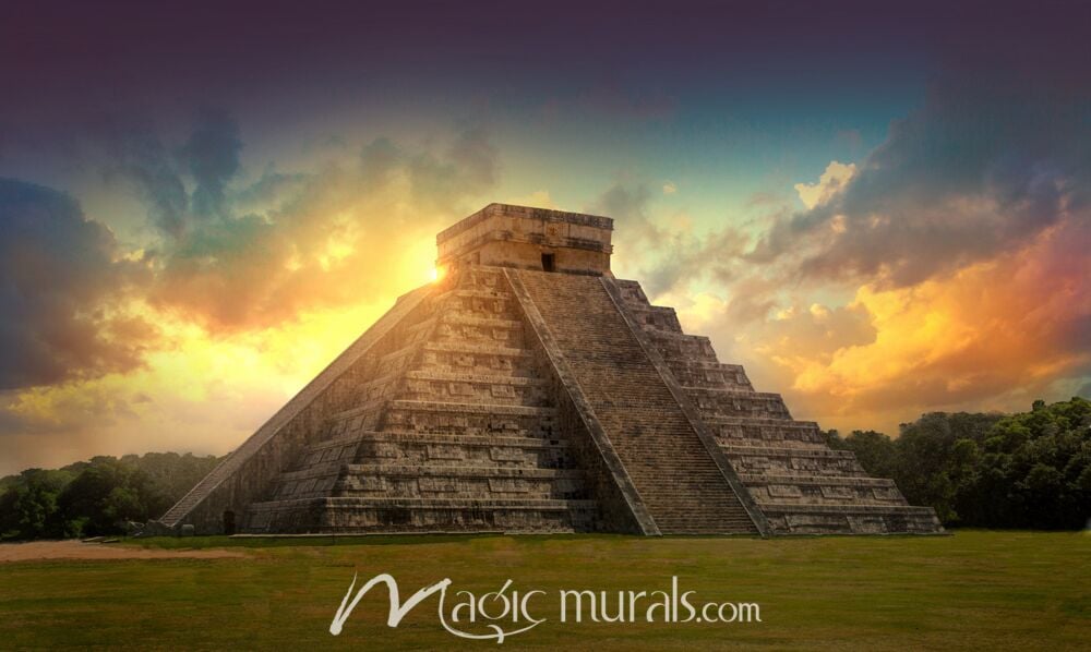 El Castillo Pyramid Sunset 5419 Wallpaper Wall Mural