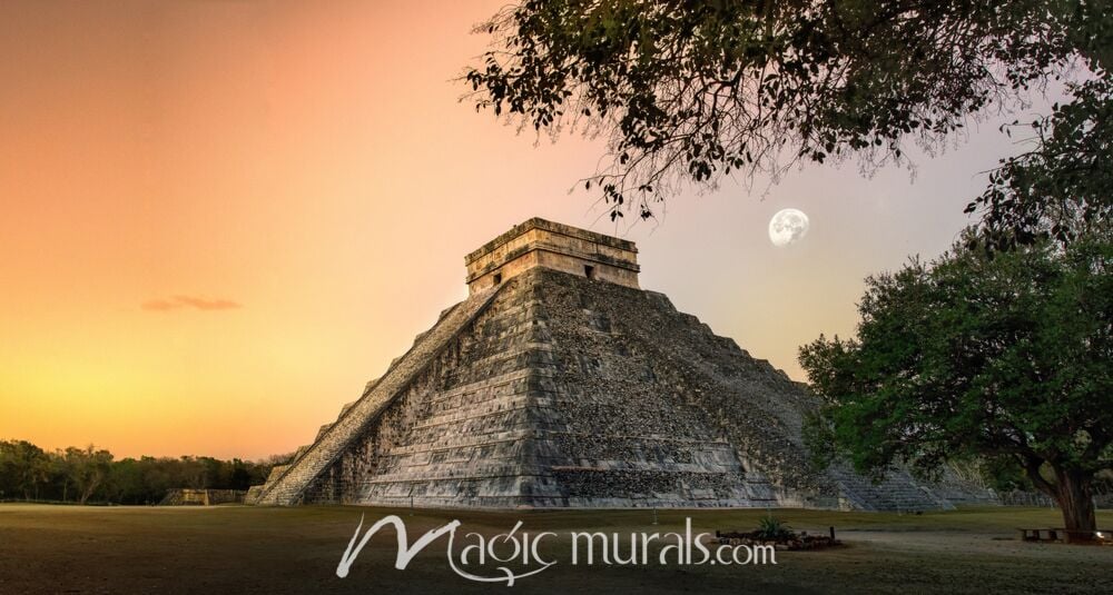 Chichen Itza Pyramid Sunset 8159 Wallpaper Wall Mural