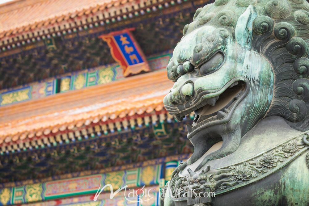 Guardian Lion at Forbidden City 0780 Wallpaper Wall Mural