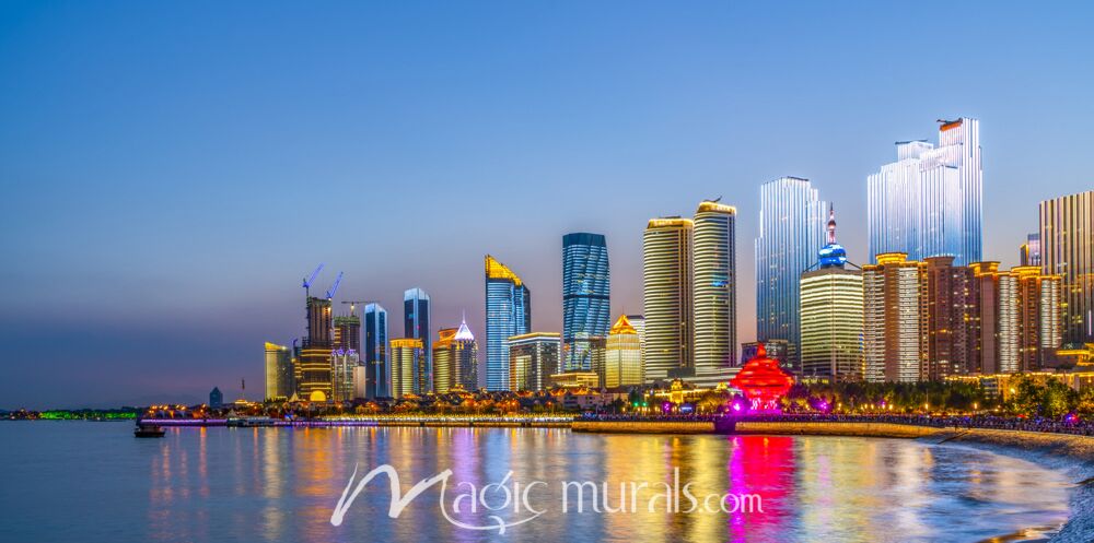 Qingdao China Skyline Wallpaper Wall Mural