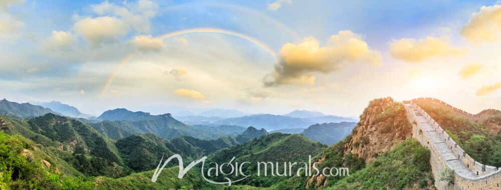 Great Wall of China Rainbow Wallpaper Wall Mural