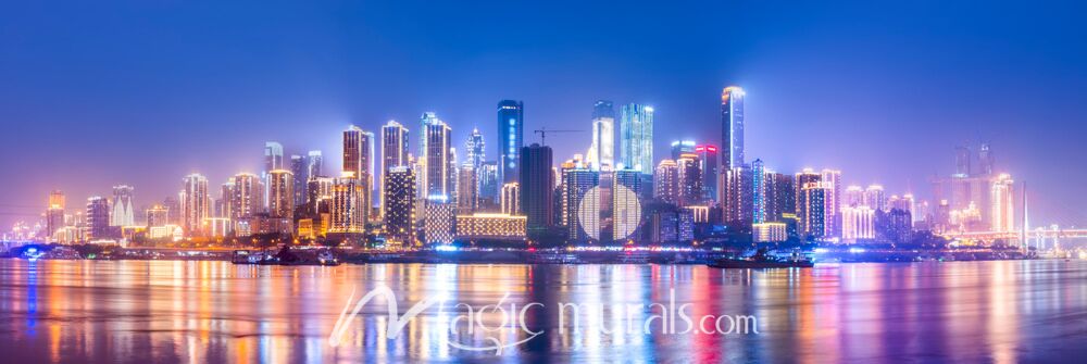 Chongqing Skyline at Night Wallpaper Wall Mural