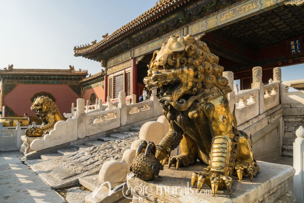 Guardian Lion at Forbidden City 9013 Wallpaper Wall Mural