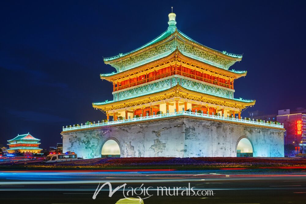 Pagodas of Xian City China Wallpaper Wall Mural