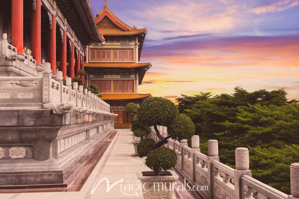 Chinese Temple Promenade Wallpaper Wall Mural