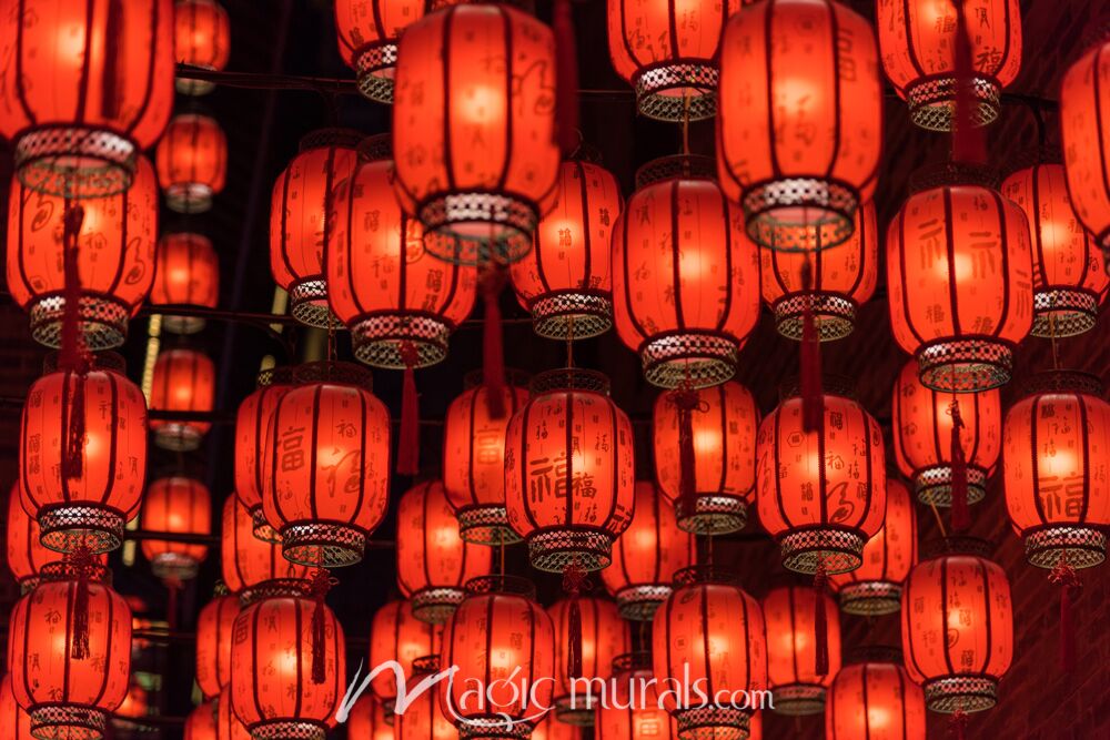 Red Chinese Lanterns 5662 Wallpaper Wall Mural