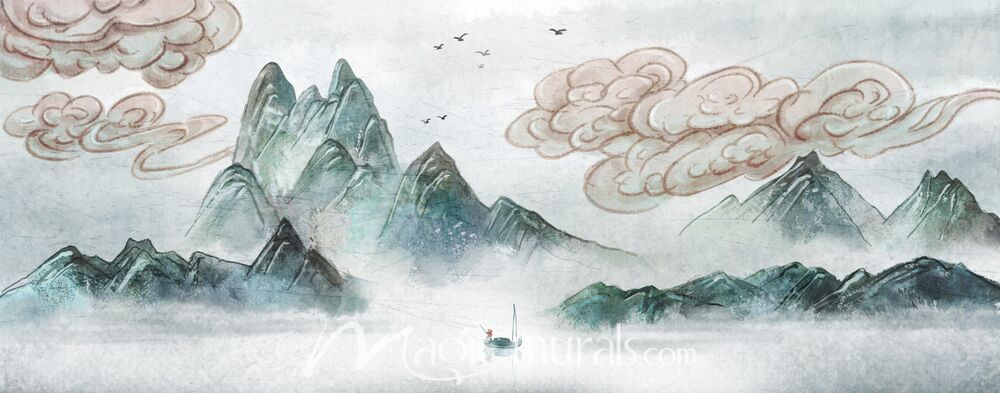 Ink Wash Fishing Scene 6566 Wallpaper Wall Mural