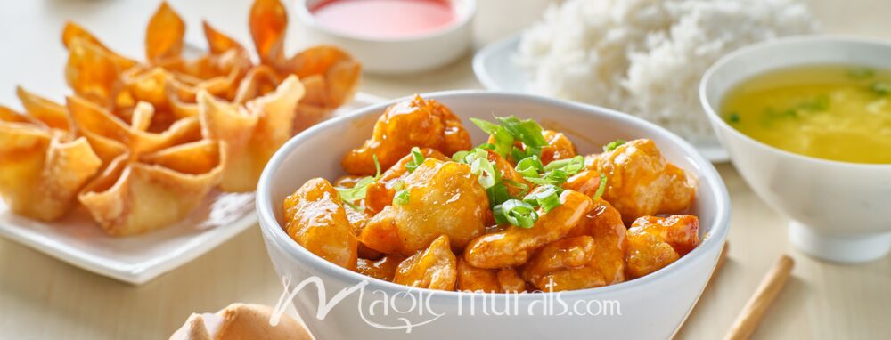 Orange Chicken Crab Rangoon Wallpaper Wall Mural