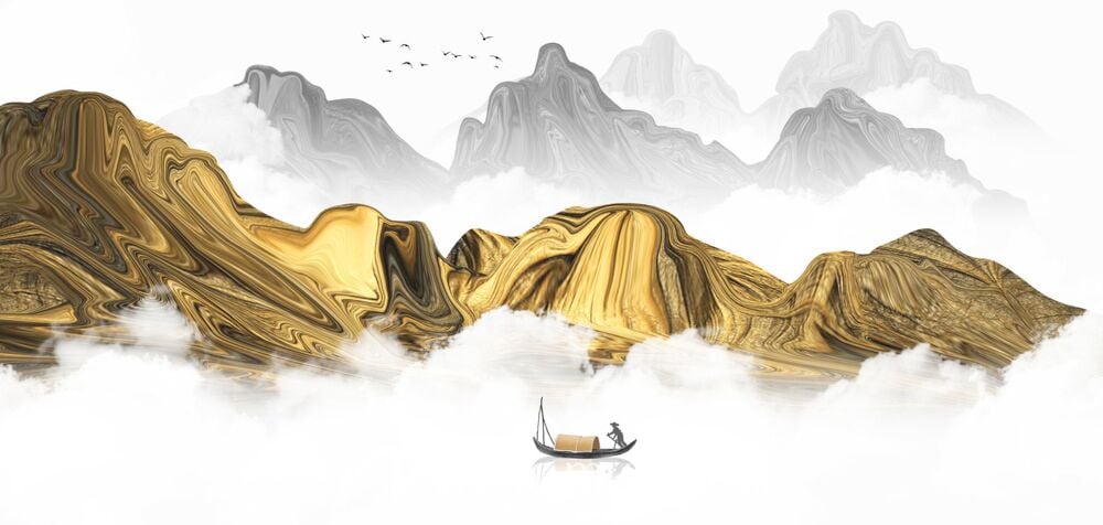 Modern Abstract Chinese Ink Wash Landscape 9353 Wallpaper Wall Mural