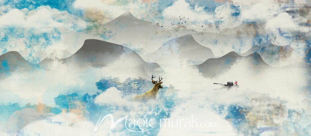 Modern Abstract Chinese Ink Wash Landscape 0396 Wallpaper Wall Mural