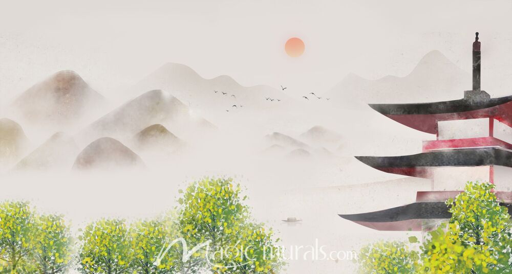 Modern Abstract Chinese Ink Wash Landscape 9327 Wallpaper Wall Mural