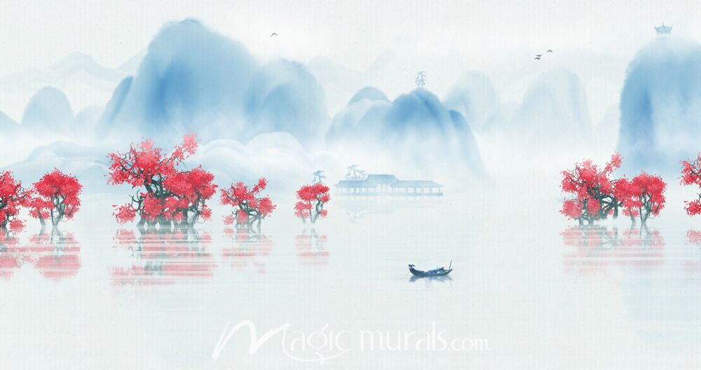 Modern Abstract Chinese Ink Wash Landscape 6824 Wallpaper Wall Mural