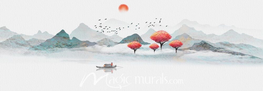 Modern Abstract Chinese Ink Wash Landscape 3768 Wallpaper Wall Mural