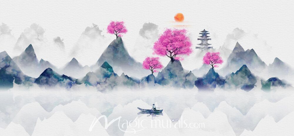 Modern Abstract Chinese Ink Wash Landscape 3868 Wallpaper Wall Mural