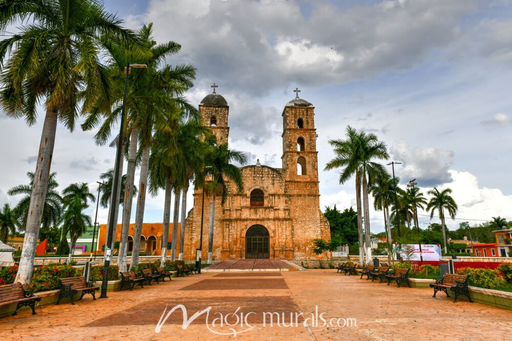 Church of San Francisco in Hecelchakan Wallpaper Wall Mural